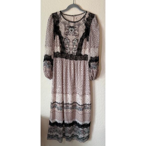 Chelsea and Violet Lace Maxi Dress Long Sleeve Size Medium - Picture 1 of 4